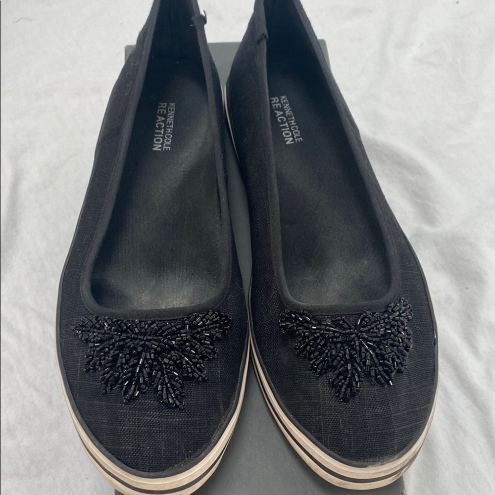 Kenneth Cole Reaction Women's Black Sparkle Slip-On Flats
